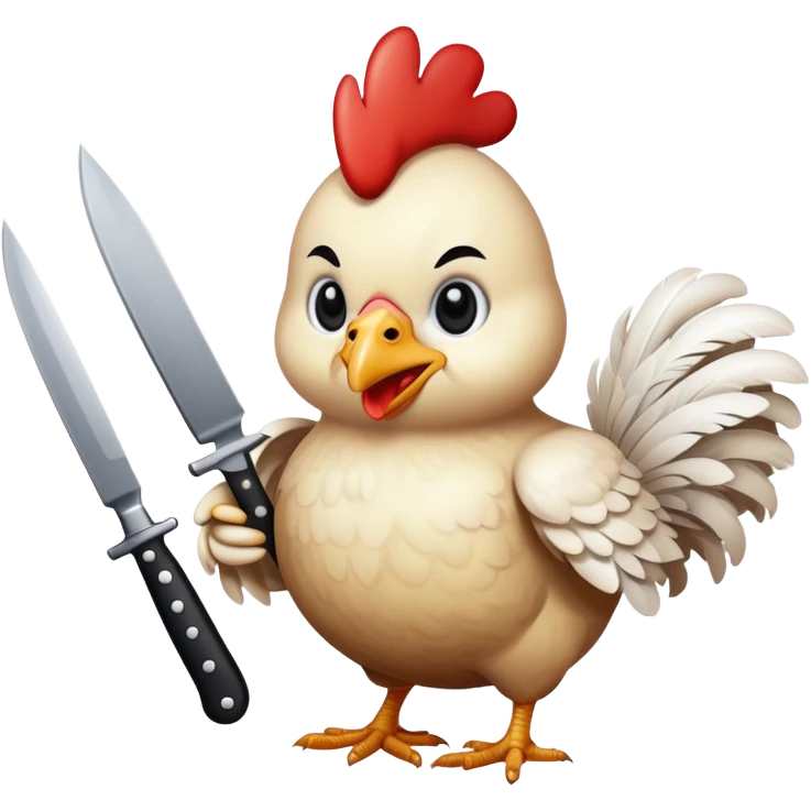Chicken with a knife emoji
