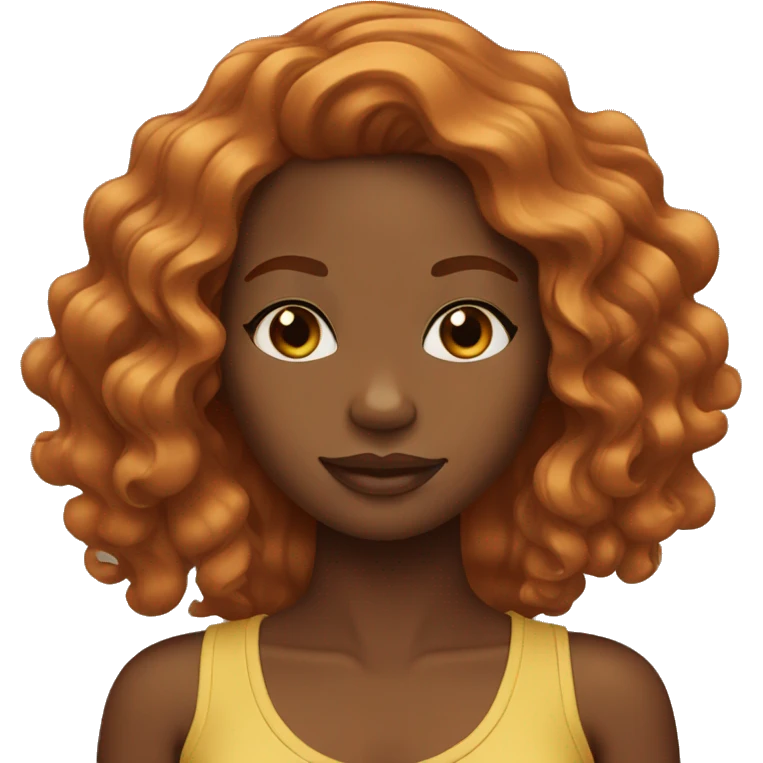 ginger black girl with body wave hair emoji