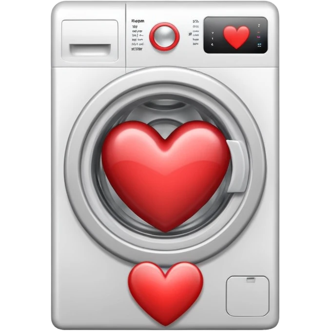 The washing machine inside the heart emoji