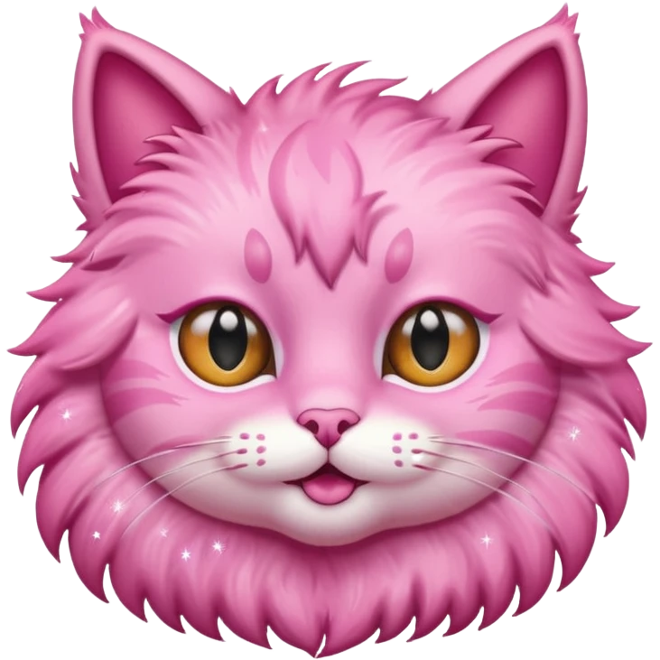 pink cat with glitter winking its right eye emoji