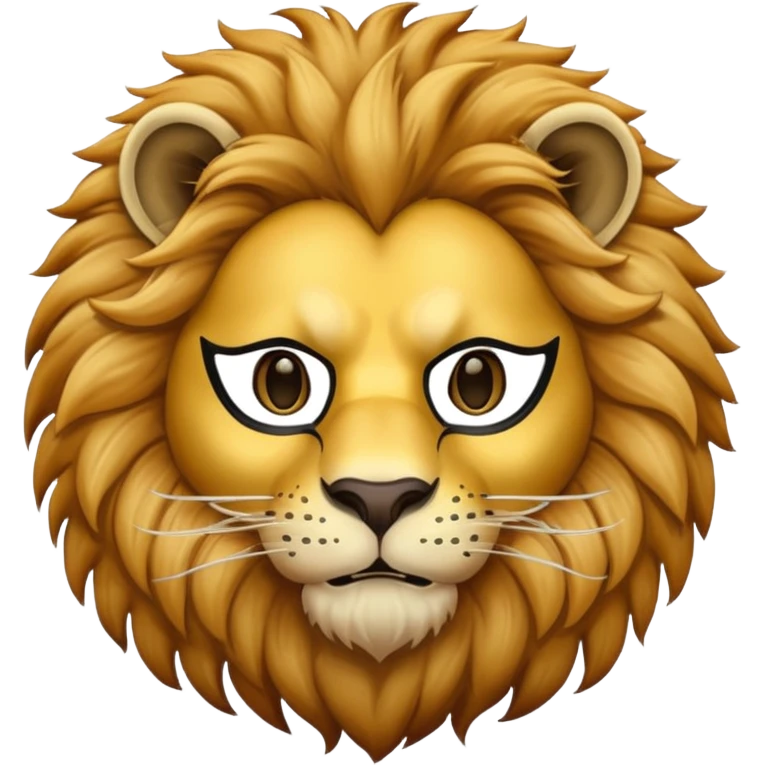 A lion face with a mask to cover his identity emoji