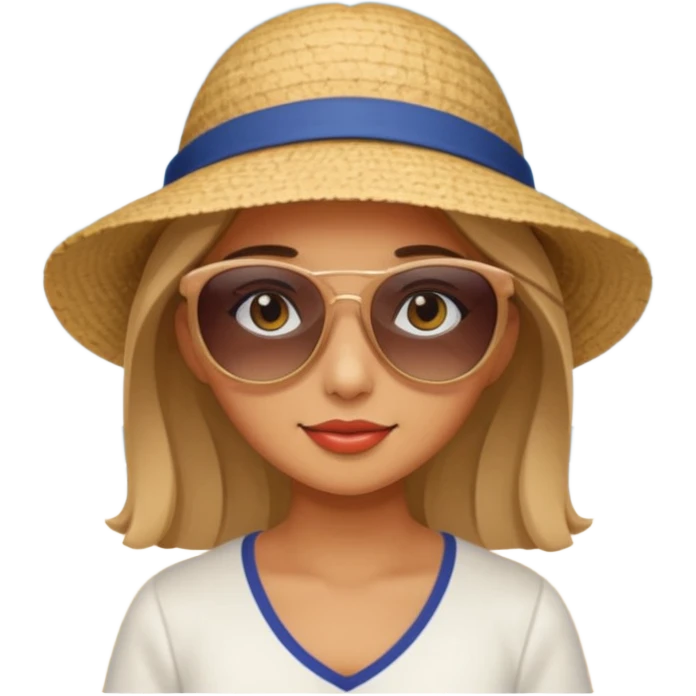 Preppy girl at the beach emoji