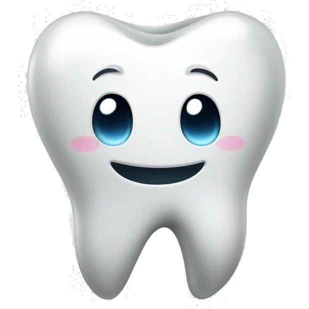 tooth with happy face and shinny emoji