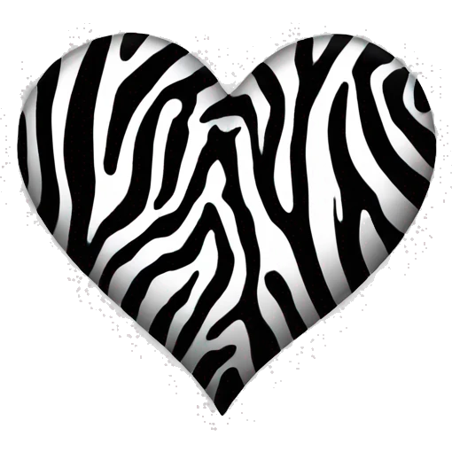 Heart with zebra print emoji