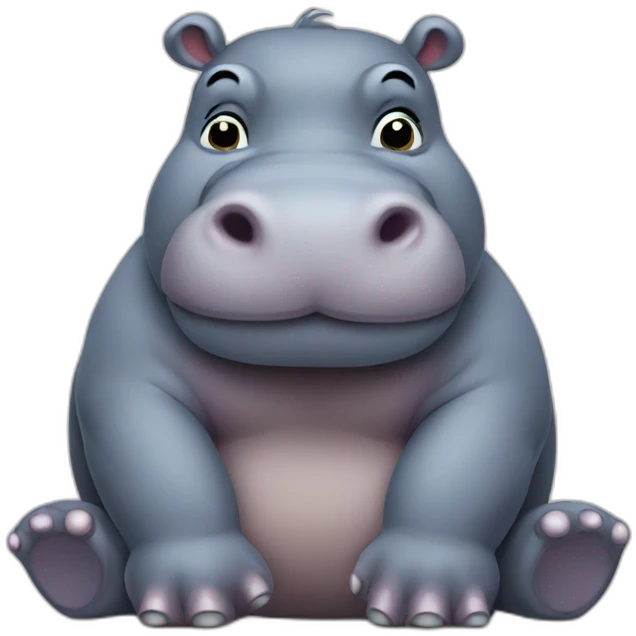 hippo sitting down emoji