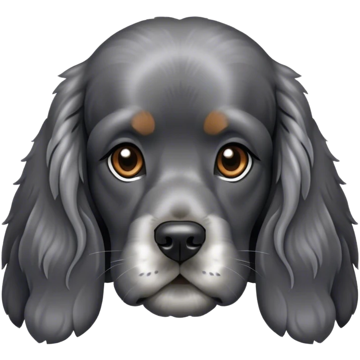 english cocker spaniel dark silver emoji