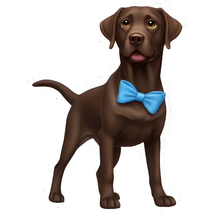 Chocolate Labrador doing play bow  emoji