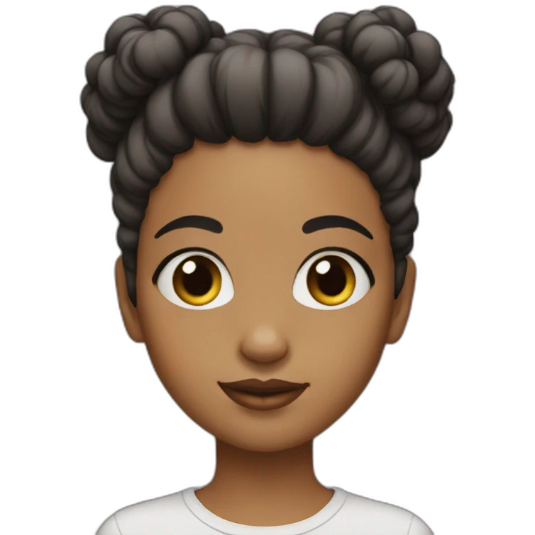 girl with 2 afro puffs cool emoji