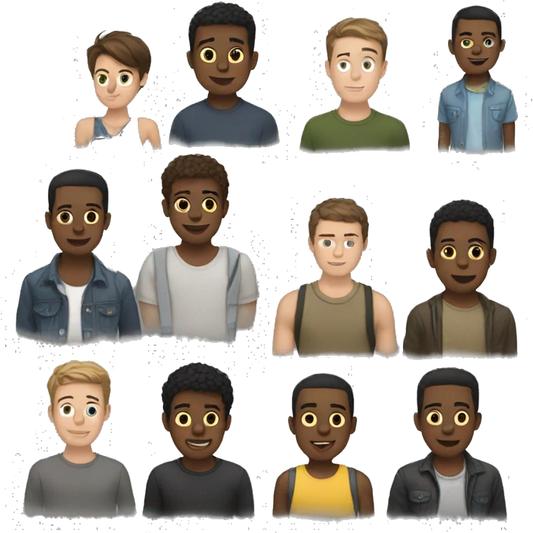 boy friends hanging out emoji