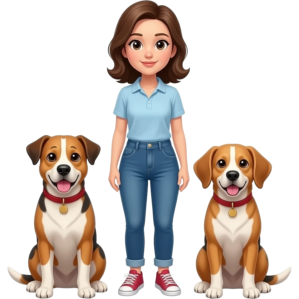 woman with two dogs emoji