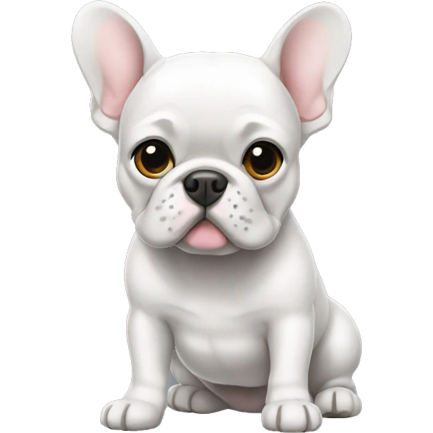 Buldogue francês branco e cinza  emoji
