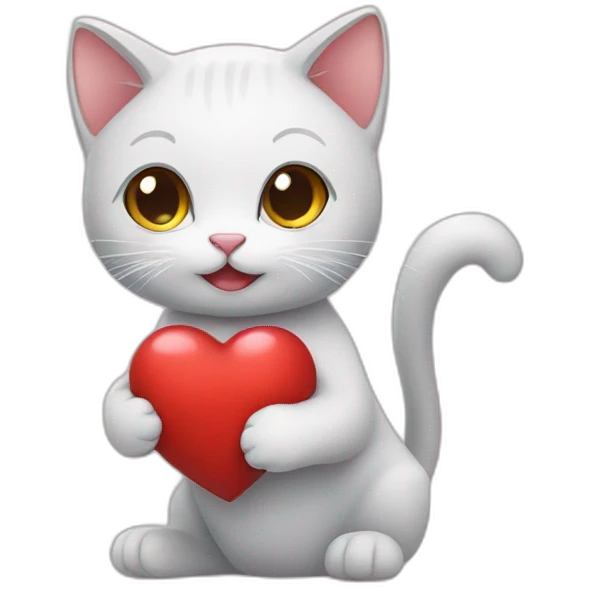 cat holding heart emoji