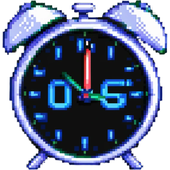 alarm clock with discount percentage emoji