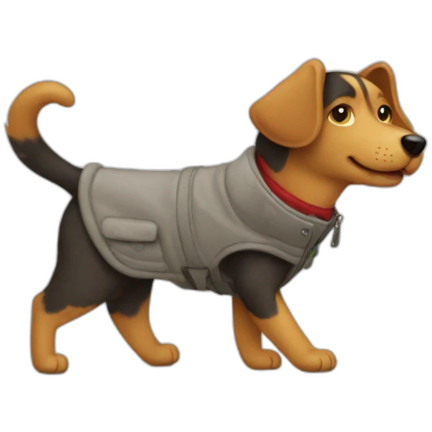cat and dog walking in a coat emoji