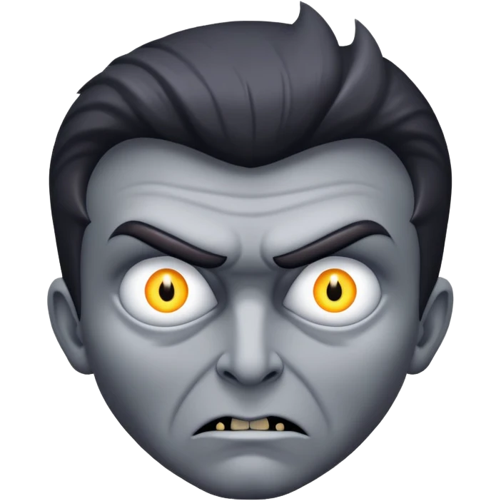 Rick Astley with a cursed demonic devious evil killer face and he is gray as hell and blends in with the pitch black background so it looks like he’s lurking in the shadows and he has 2 large very bright white BØB eyes and he may even be a killer emoji