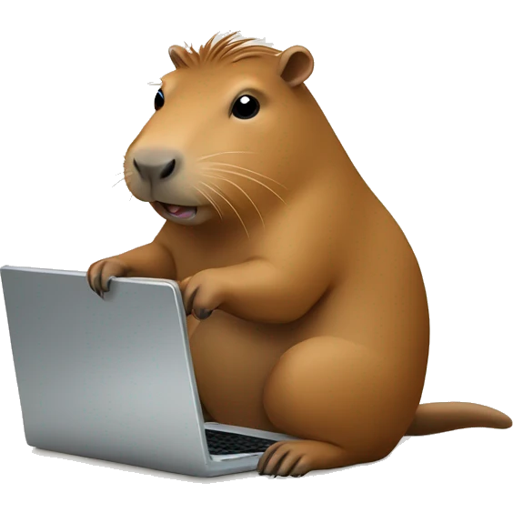 capybara working with laptop emoji