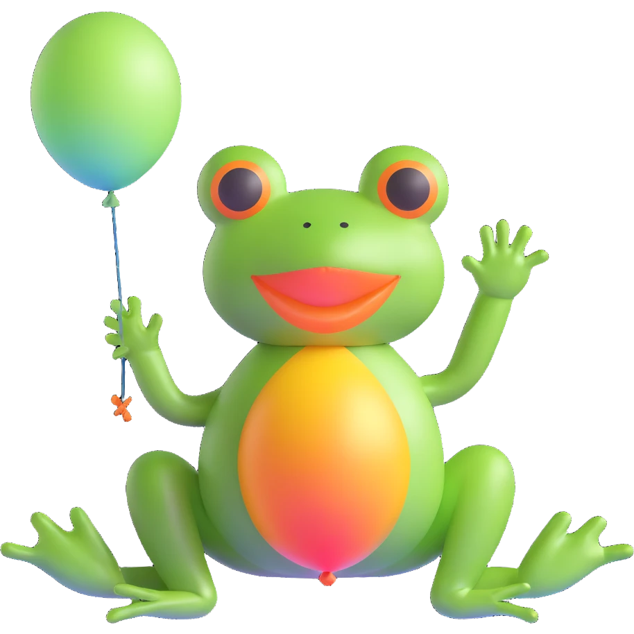 frog shaped like a balloon animal emoji
