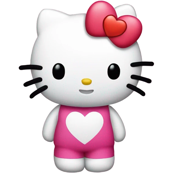 hello kitty with heart emoji