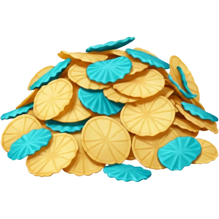 full turquoise colored potato chips emoji