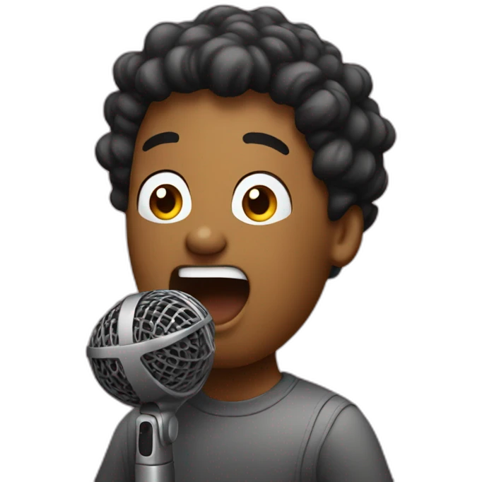 artist singing with a microphone emoji