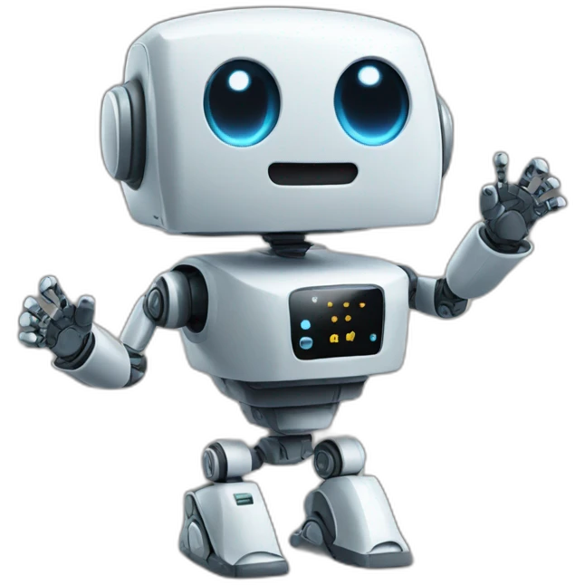 robot raising hands emoji
