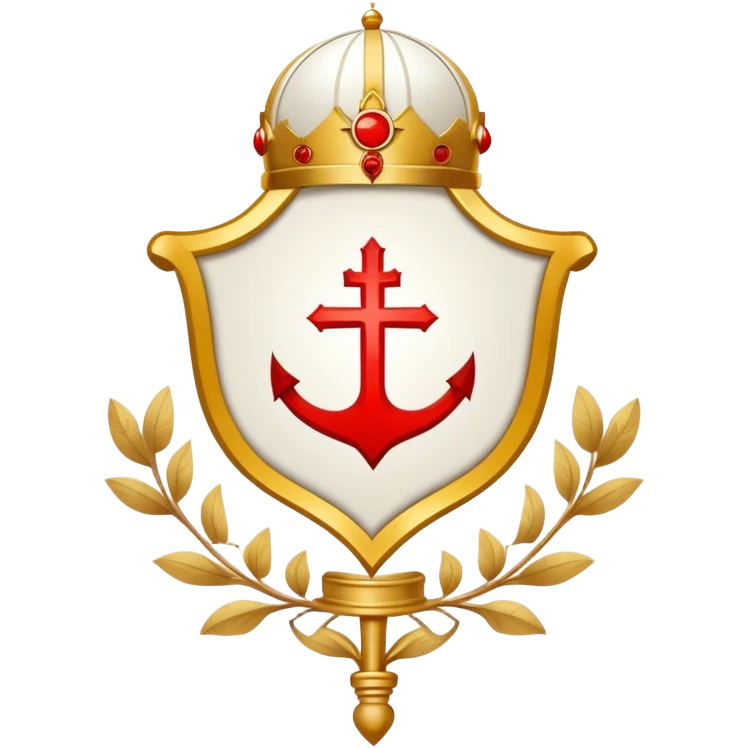 Pope's emblem with a touch of red emoji