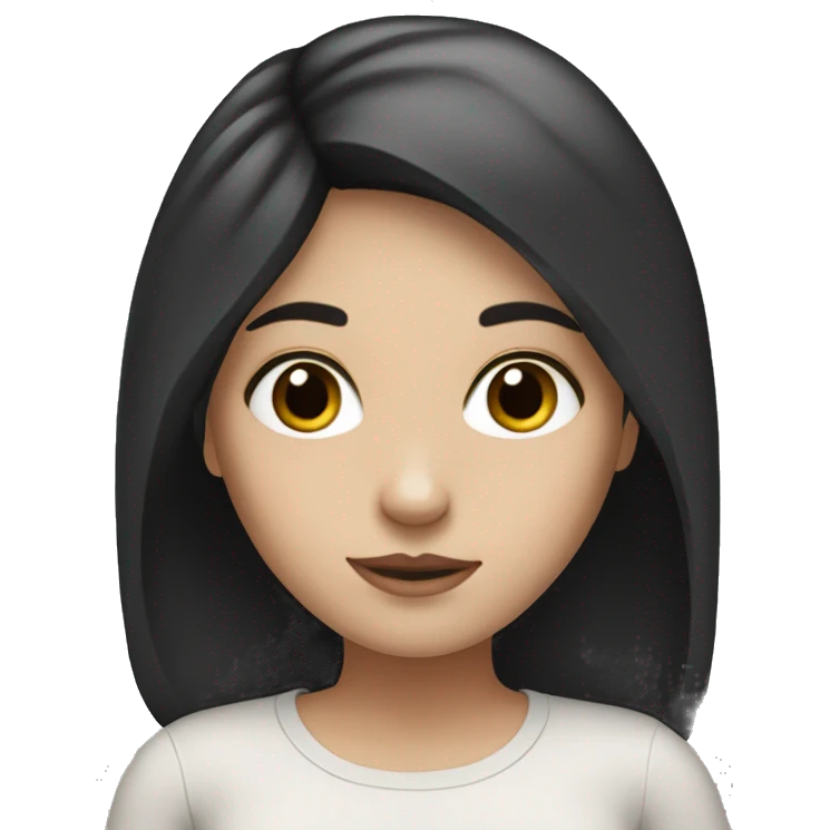 White girl with black hair emoji