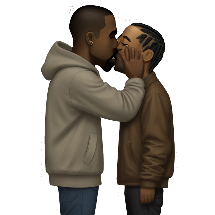 Kanye west kissing travis scott emoji