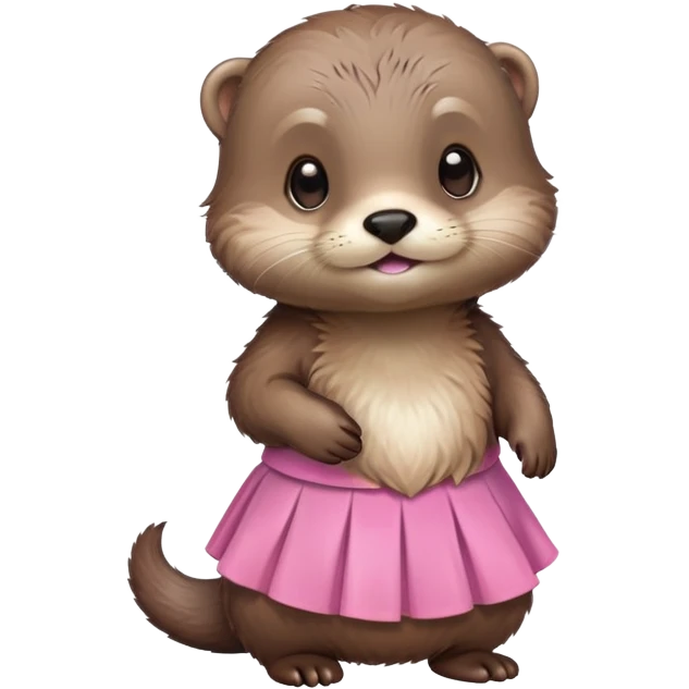 baby otter wearing a pink skirt emoji