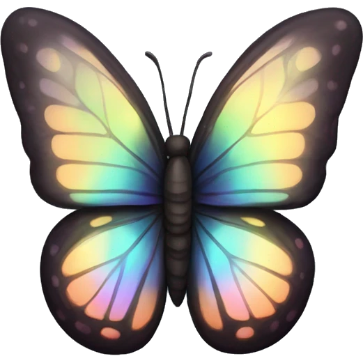 Dark iridescent butterfly glowing emoji