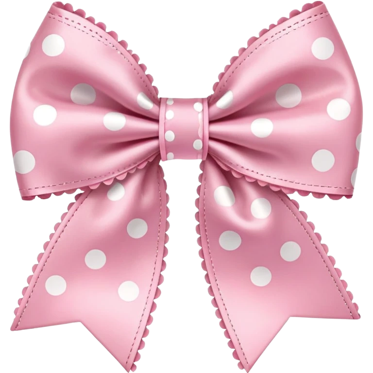 cute pastel pink bow with polka dots emoji