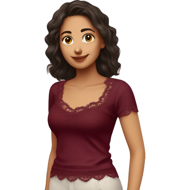 Cute burgundy top with lace  emoji