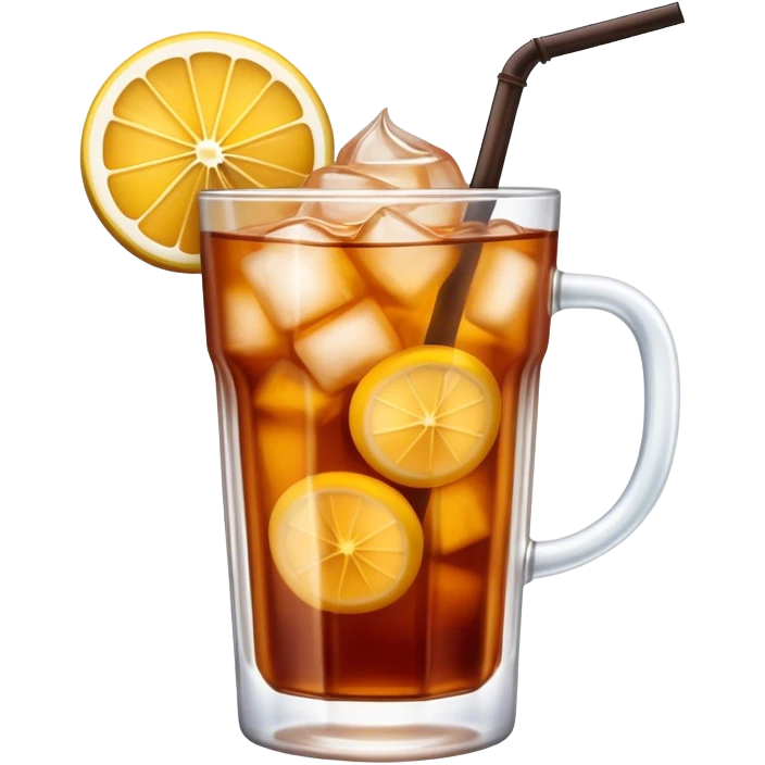 Cinematic Realistic Thai Ice Tea Drink Emoji, depicted as a chilled glass of sweet, creamy iced tea rendered with vivid textures and refreshing, dynamic lighting. emoji
