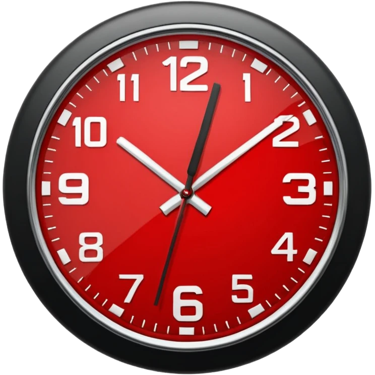Red clock with "RED" written in the center. emoji