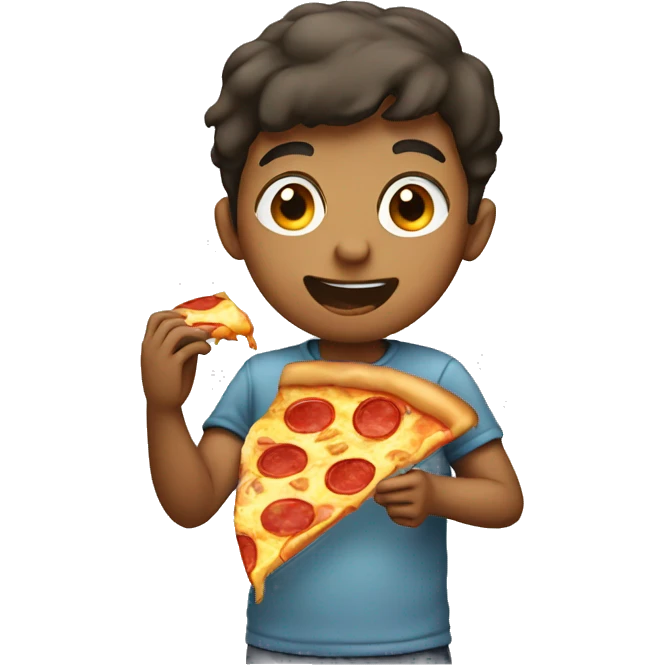 A boy eating pizza  emoji