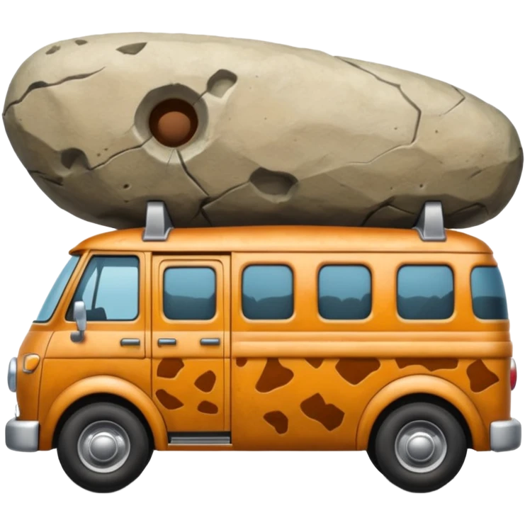  Prehistoric tall rocky Flintstones moving van  emoji