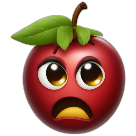 cherry with a face and it’s angry  emoji