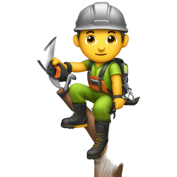 Tree climber with chainsaw emoji
