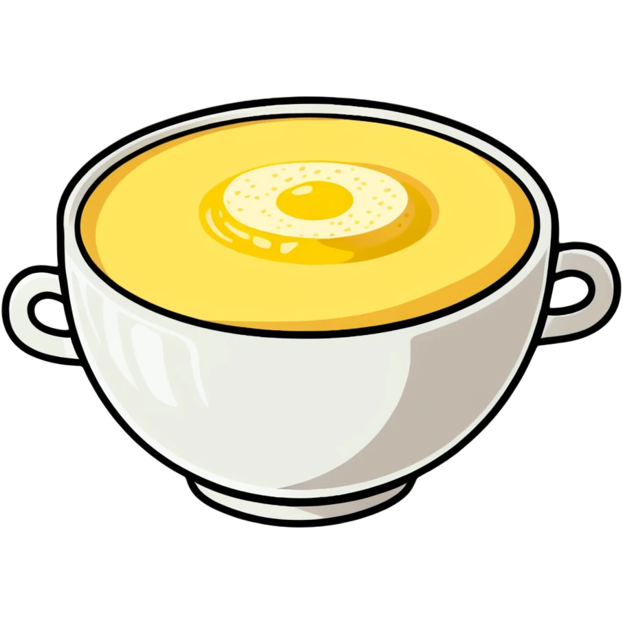 steaming bowl of grits with butter emoji