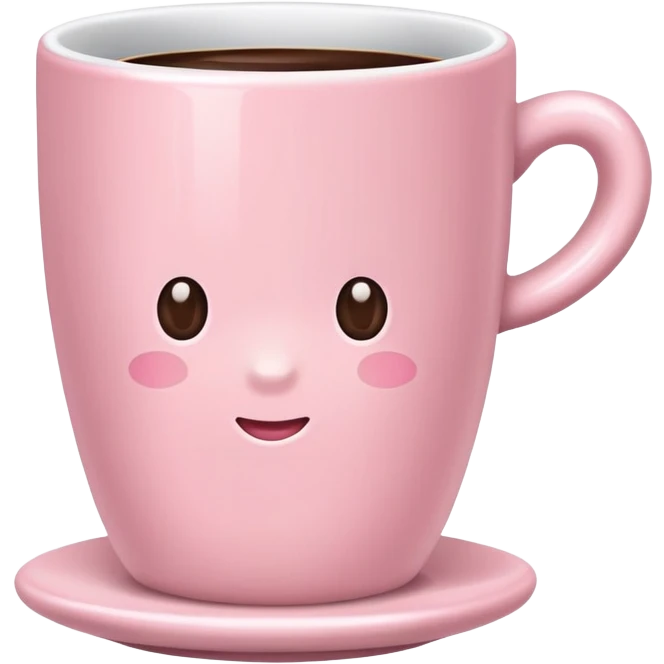 AESTHETIC baby pink CUP OF COFFEE with no steam emoji