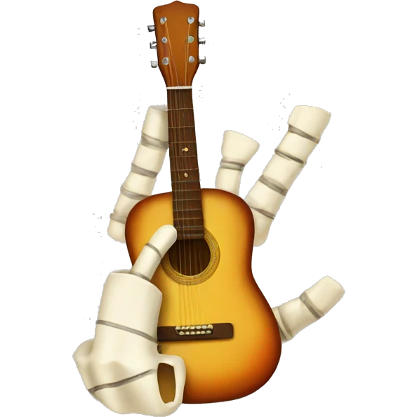 broken arm bone near a guitar emoji