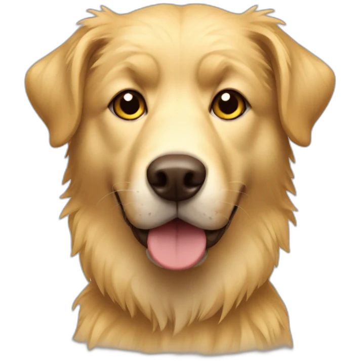 yellow messy fur mixed breed brown eyes dog emoji