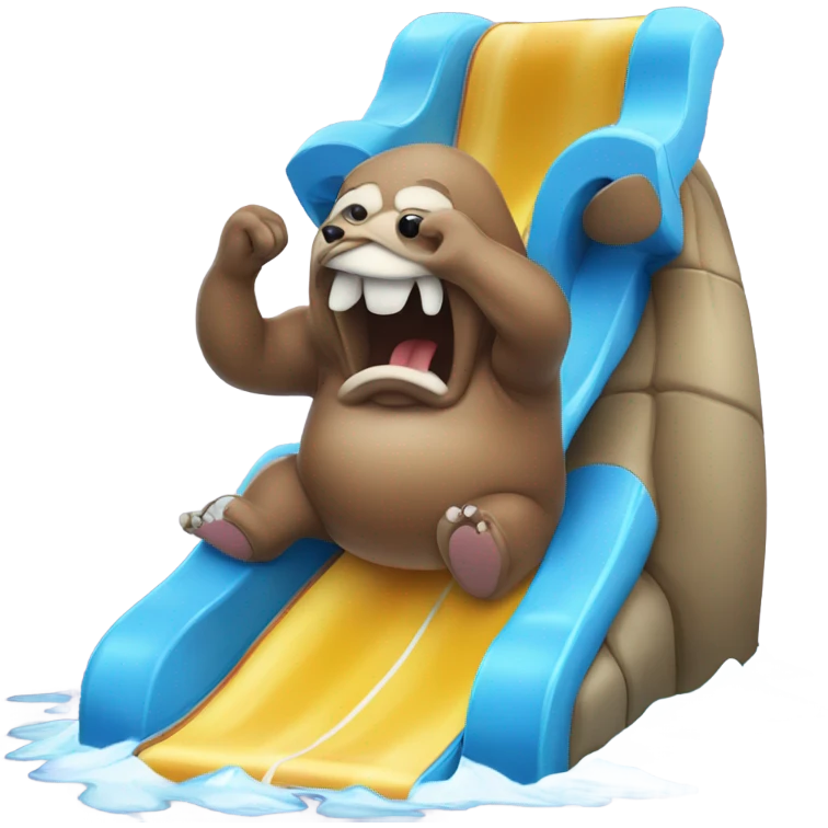 waterslide licking walrus man emoji