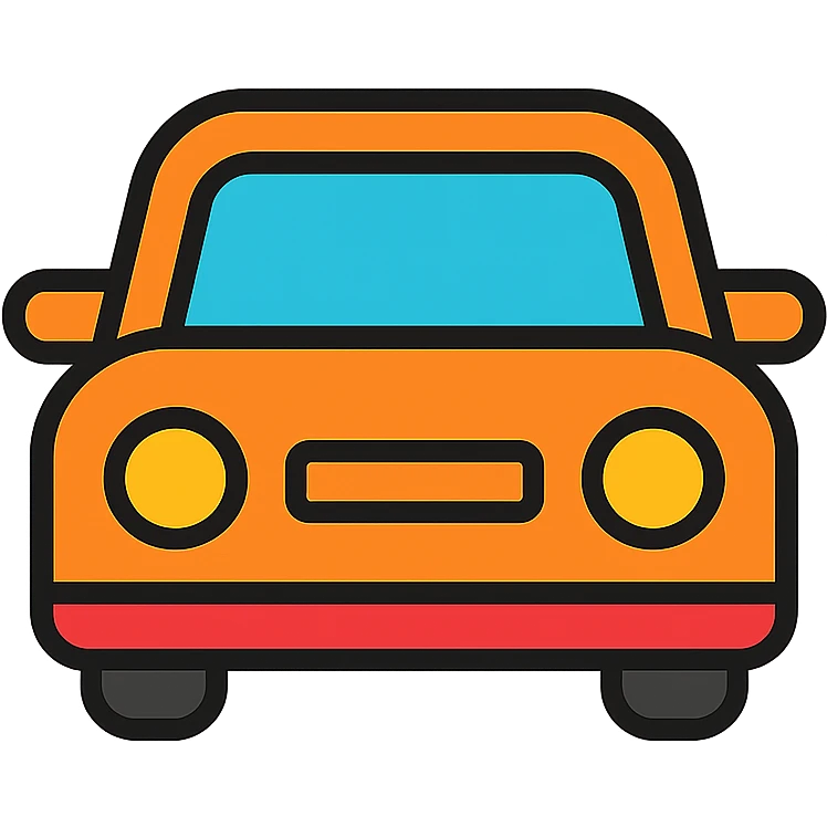 car icon in color outline style emoji