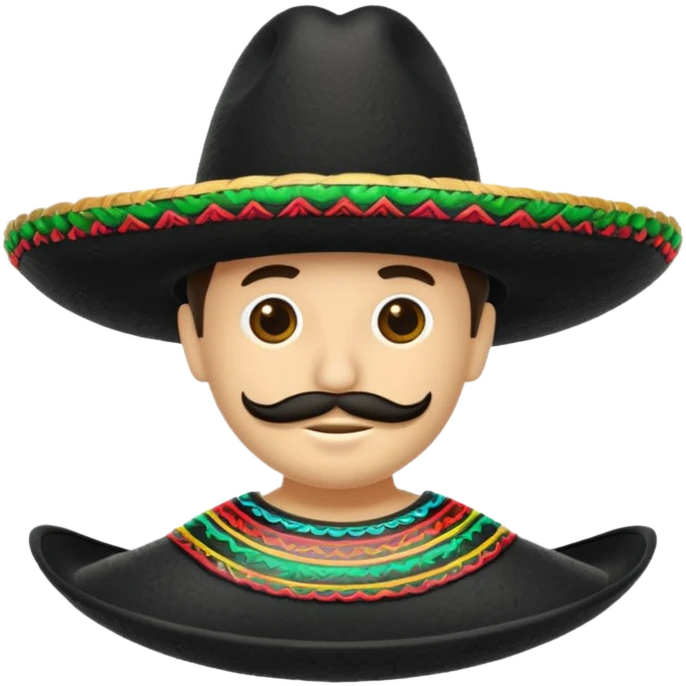 Mexican sombrero black emoji