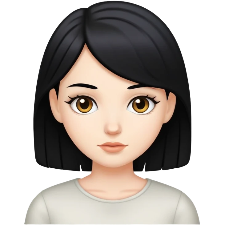 A white girl standing with black hair emoji