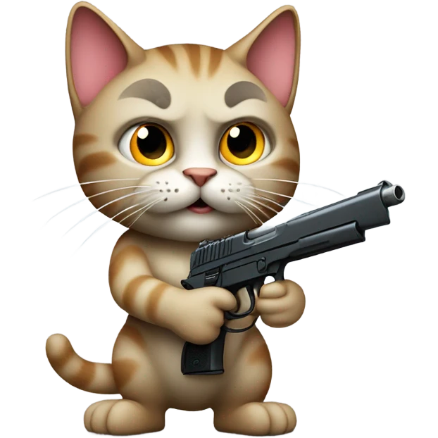 Cat holding gun emoji