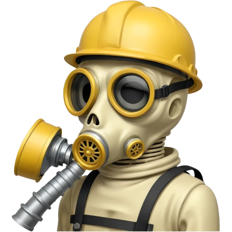 Skeleton wearing a gas mask emoji