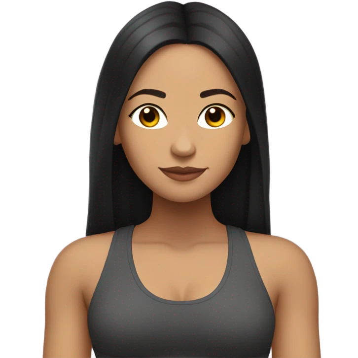 lightskin latin woman with straight long black hair wearing a yoga outfit  emoji