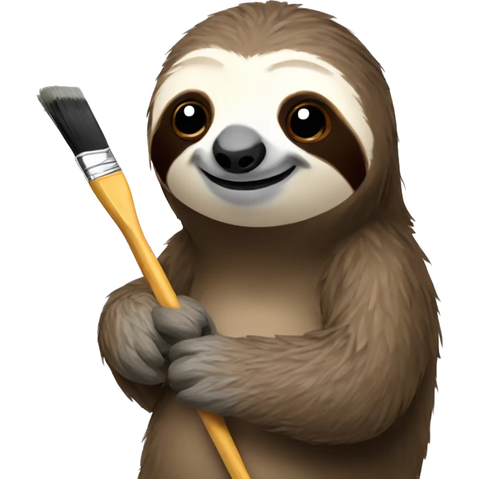 Sloth with a paint brush  emoji